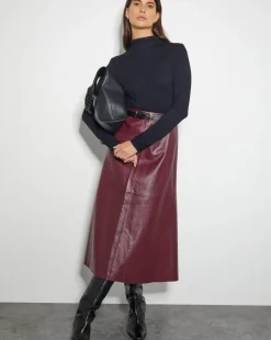 Monsoon Pippa Faux Leather Midi Skirt