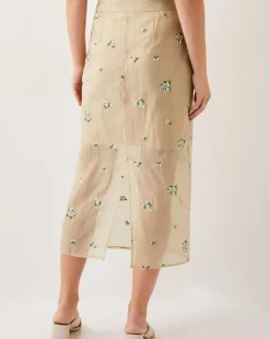 Monsoon Sacha Embroidered Midi Skirt