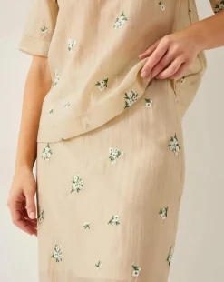 Monsoon Sacha Embroidered Midi Skirt