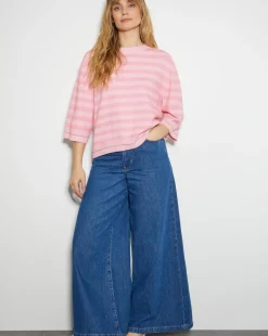 Monsoon Sammi Stripe Crop Sleeve Jumper