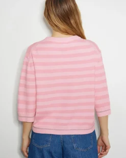 Monsoon Sammi Stripe Crop Sleeve Jumper