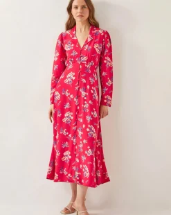 Monsoon Sarah Floral Print Midi Dress