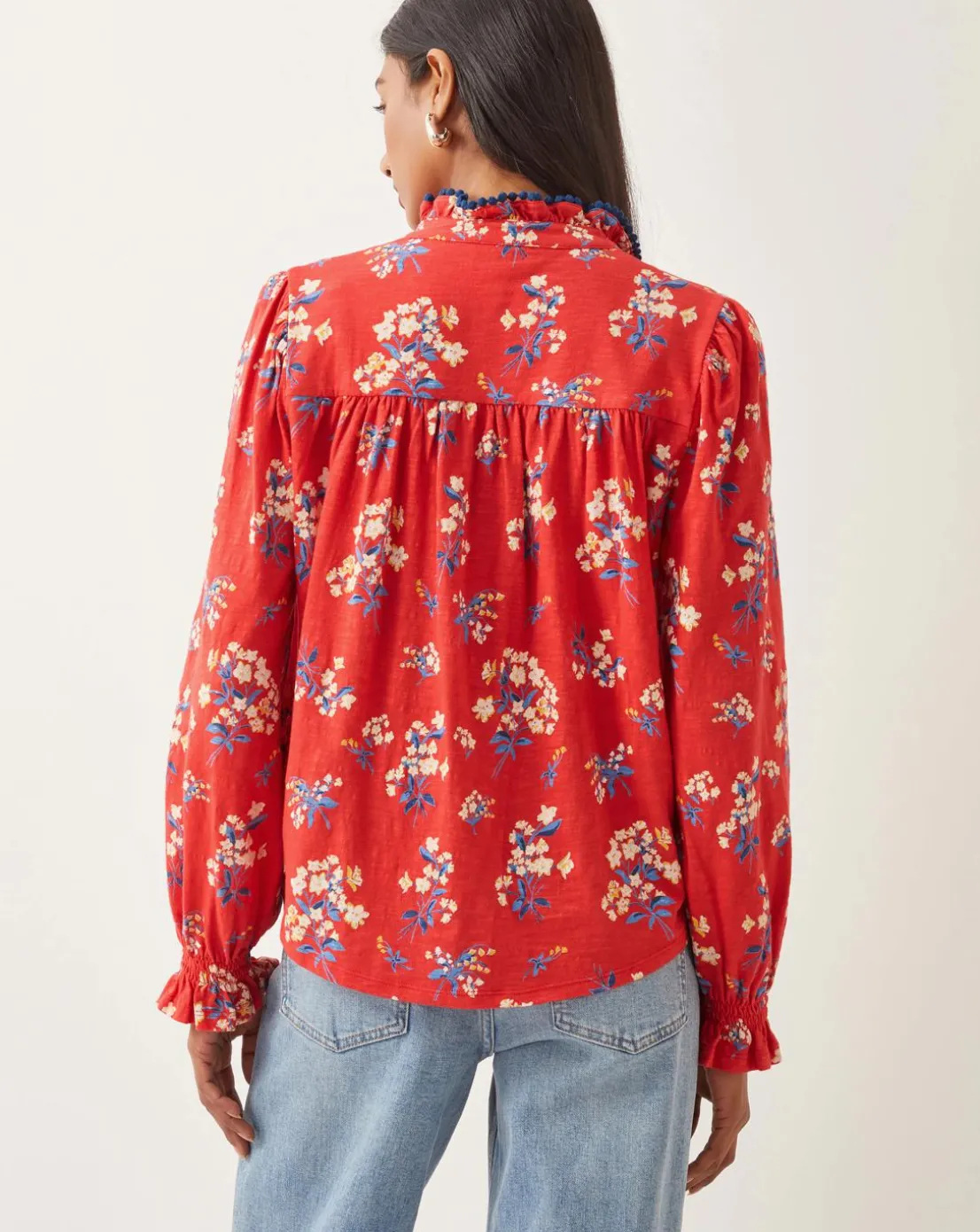 Monsoon Sarah Frill Floral Print Shirt
