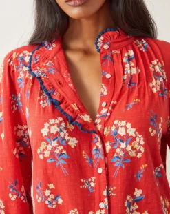 Monsoon Sarah Frill Floral Print Shirt