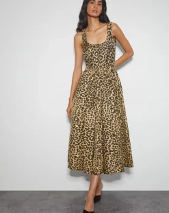Monsoon Sicily Leopard Print Midi Dress