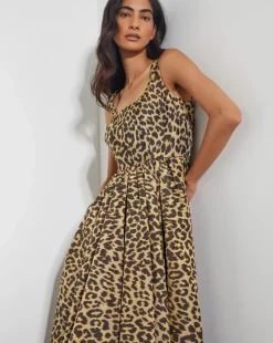 Monsoon Sicily Leopard Print Midi Dress