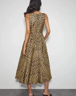 Monsoon Sicily Leopard Print Midi Dress