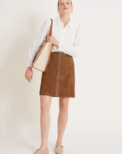 Monsoon Sienna Suede Zip Skirt