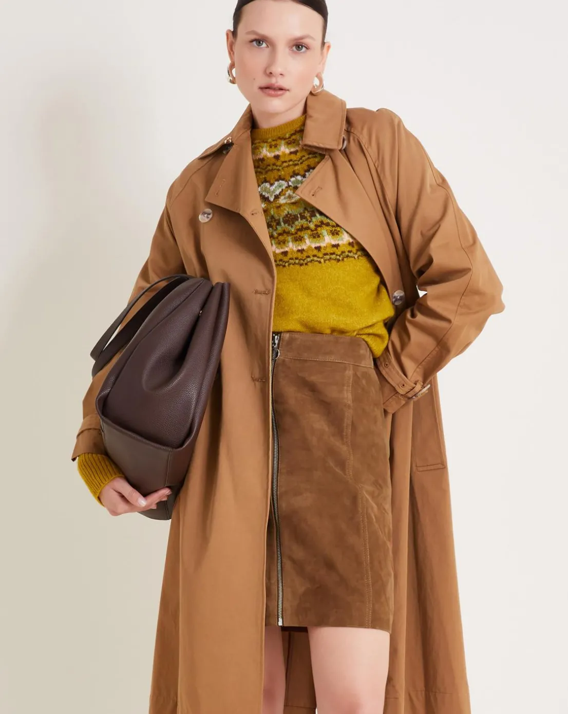 Monsoon Sienna Suede Zip Skirt