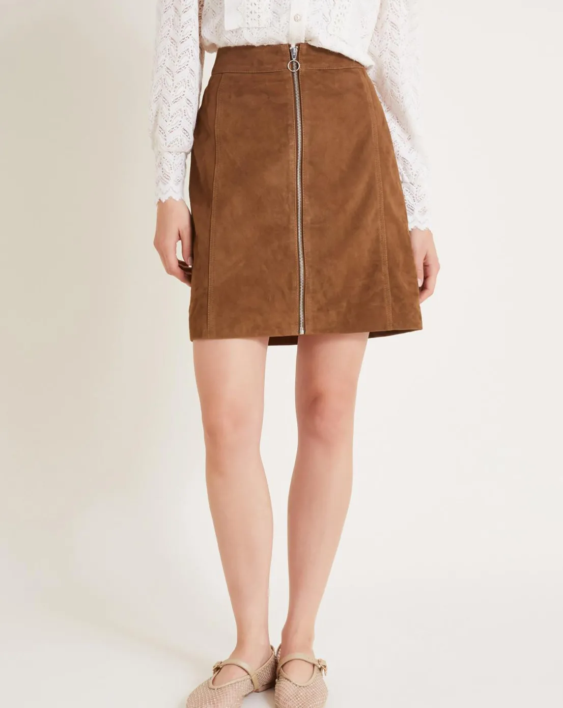 Monsoon Sienna Suede Zip Skirt