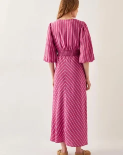 Monsoon Stella Stripe Twist-Front Maxi Dress
