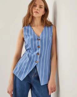 Monsoon Susan Stripe Waistcoat
