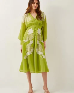 Monsoon Tilly Floral Embroidered Midi Dress