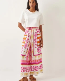 Monsoon Tina Summer Floral Wide Leg Trousers