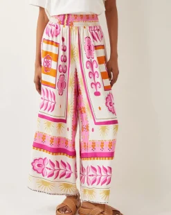 Monsoon Tina Summer Floral Wide Leg Trousers