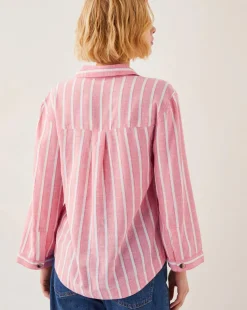 Monsoon Tyra Linen-Blend Stripe Shirt