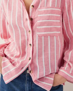 Monsoon Tyra Linen-Blend Stripe Shirt