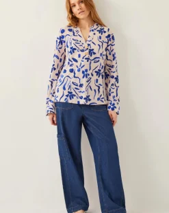 Monsoon Ulla Floral Linen-Blend Top