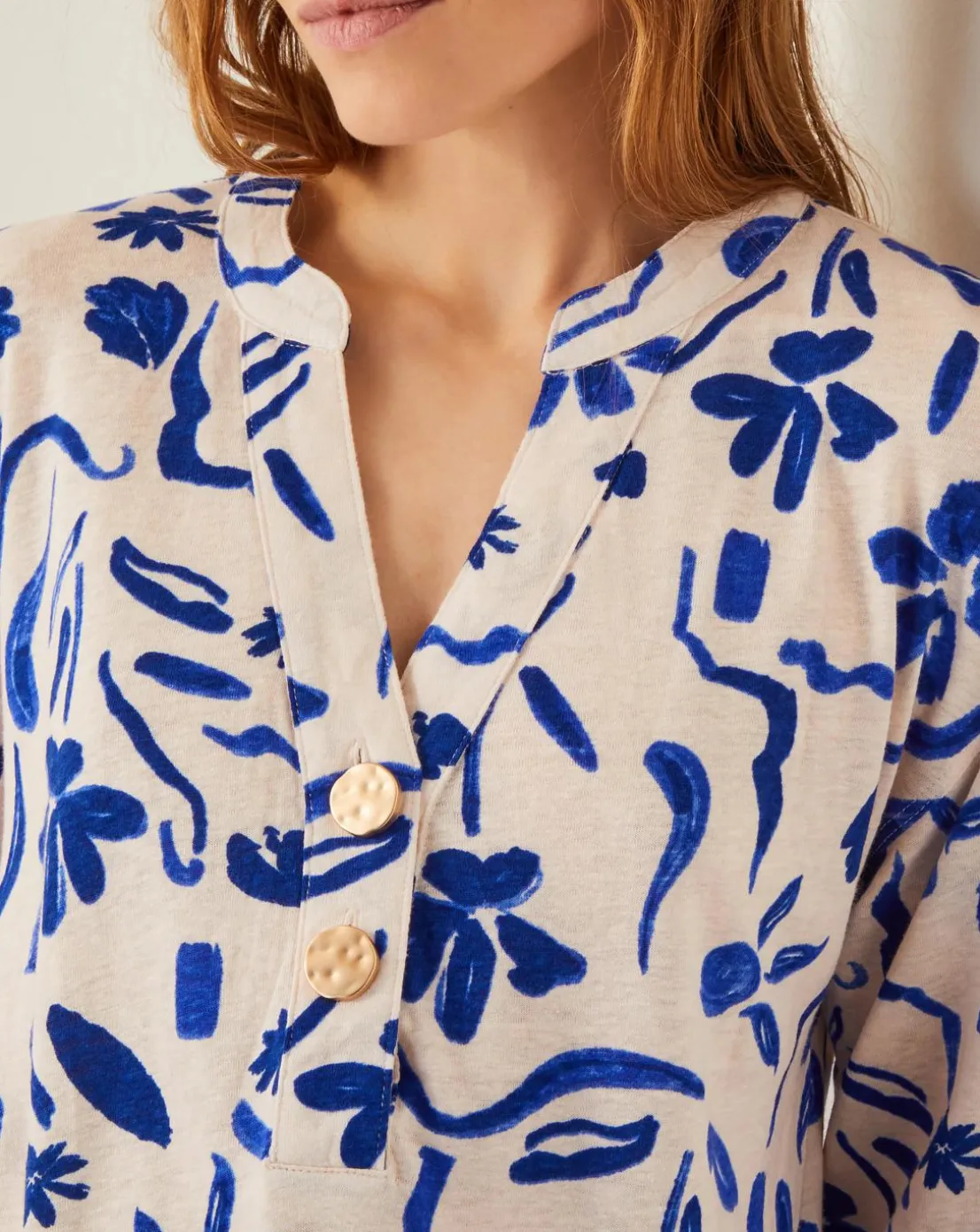 Monsoon Ulla Floral Linen-Blend Top