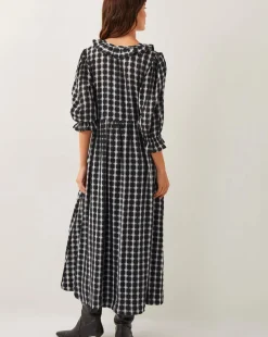 Monsoon Violet Check Bow Maxi Dress