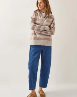 Monsoon Zia Stripe Half-Zip Jumper