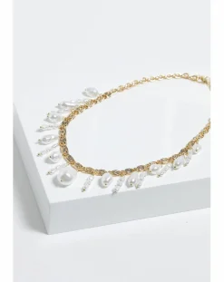 Mood Gold Cream Pearl Baroque Shaker Necklace