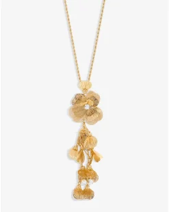 Mood Gold Crystal Laser Cut Statement Pendant Necklace