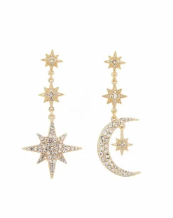 Mood Gold Mix And Match Stars And Moon Drop Earrings