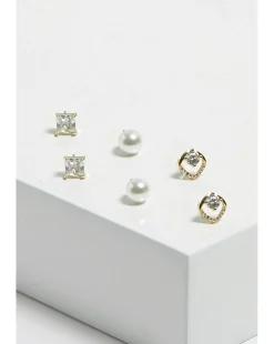 Mood Gold Pearl Cluster Hoop Earrings