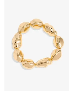 Mood Gold Sculpted Casted Nugget Stretch Bracelet