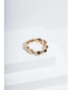 Mood Gold Sculpted Casted Nugget Stretch Bracelet