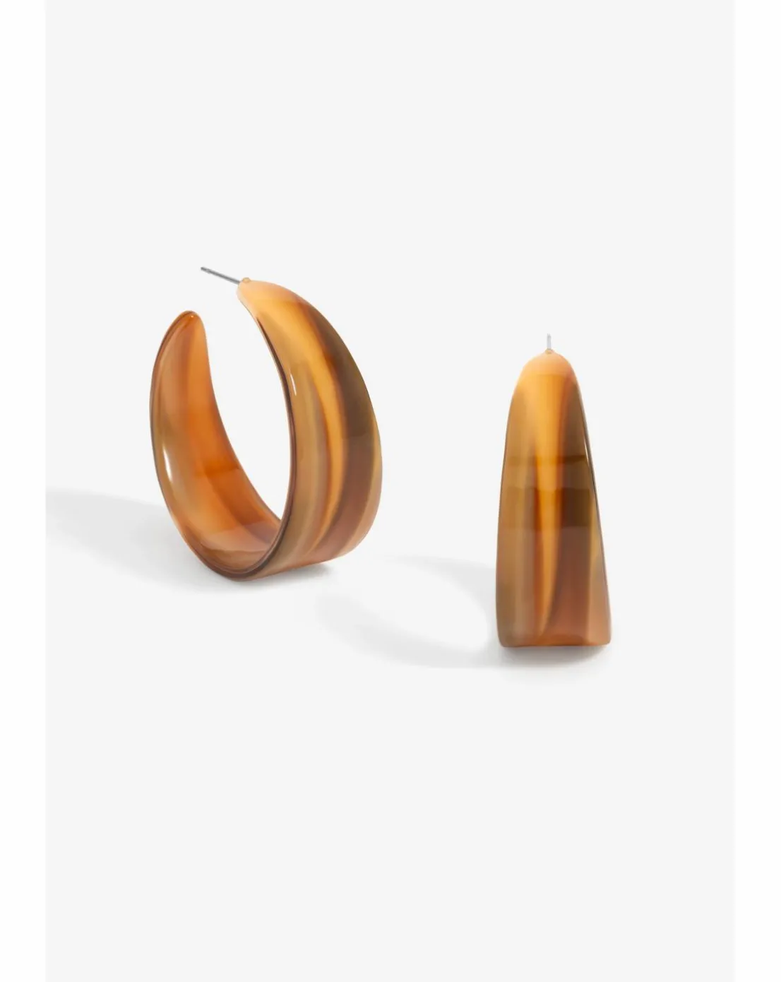 Mood Gold Tapered Resin Hoop Earrings
