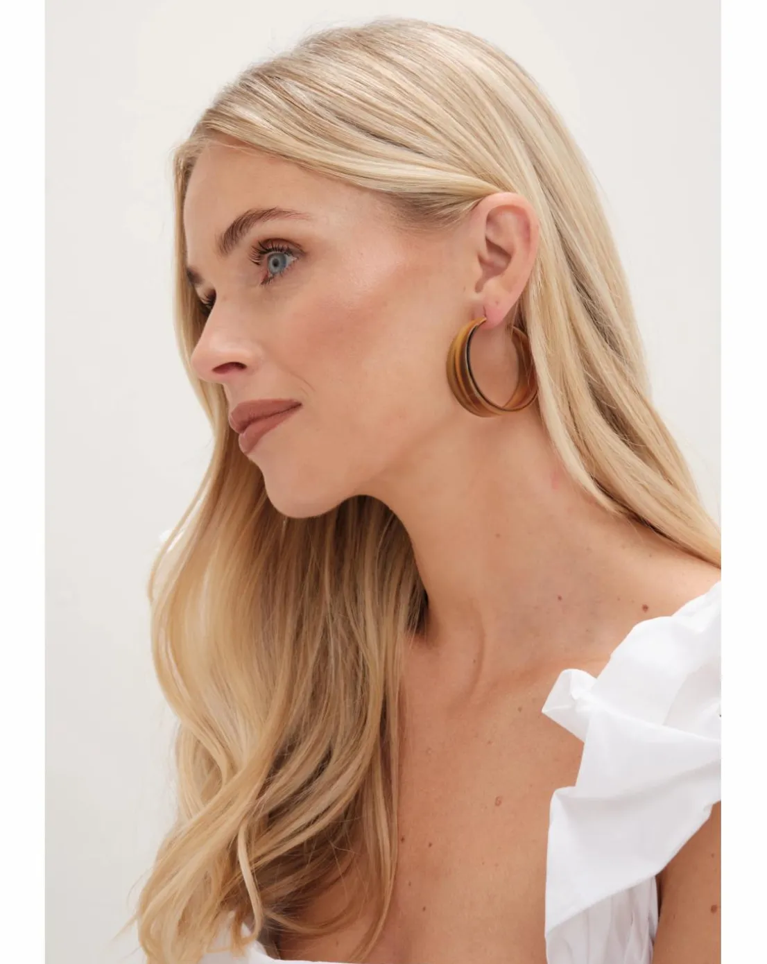 Mood Gold Tapered Resin Hoop Earrings