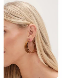 Mood Gold Tapered Resin Hoop Earrings