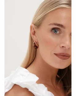 Mood Gold Tort Resin Dome Hoop Earrings