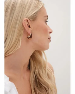 Mood Gold Tort Resin Dome Hoop Earrings