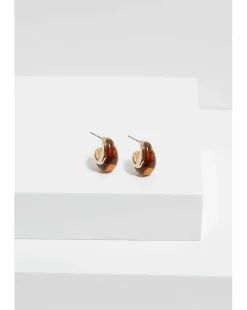 Mood Gold Tort Resin Dome Hoop Earrings