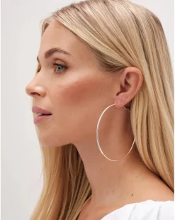 Mood Silver Polished Large Hoop Earrings - Pack Of 3