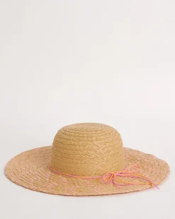 Multi-Weave Pink Wide Brim Hat