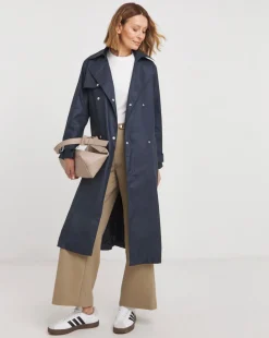 Navy Coated Trench Coat