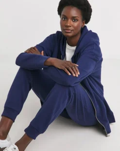 Navy Cosy Zip Up Hoodie