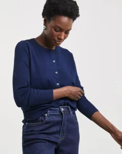 Navy Crew Neck Cardigan