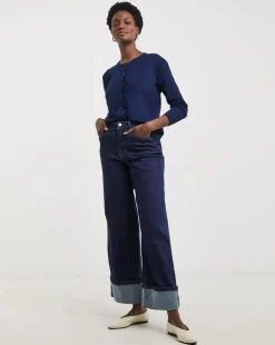 Navy Crew Neck Cardigan