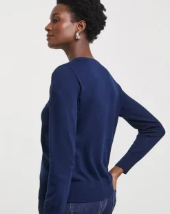 Navy Crew Neck Cardigan