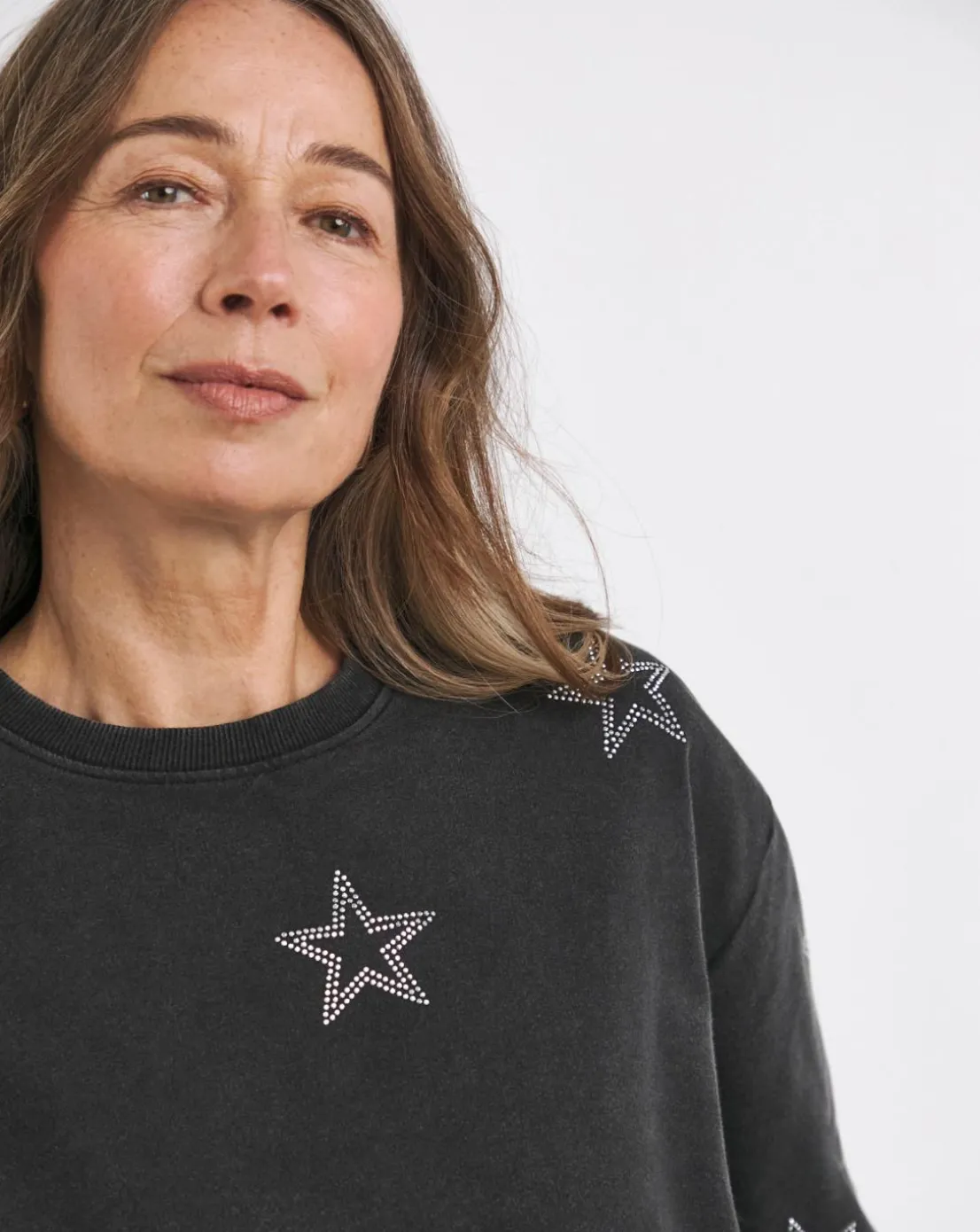Navy Diamante Star Sweatshirt