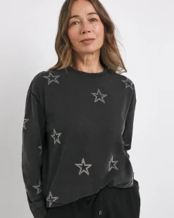 Navy Diamante Star Sweatshirt