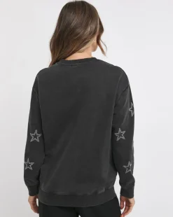 Navy Diamante Star Sweatshirt