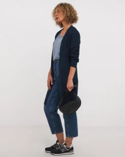 Navy Fisherman Rib Cardigan