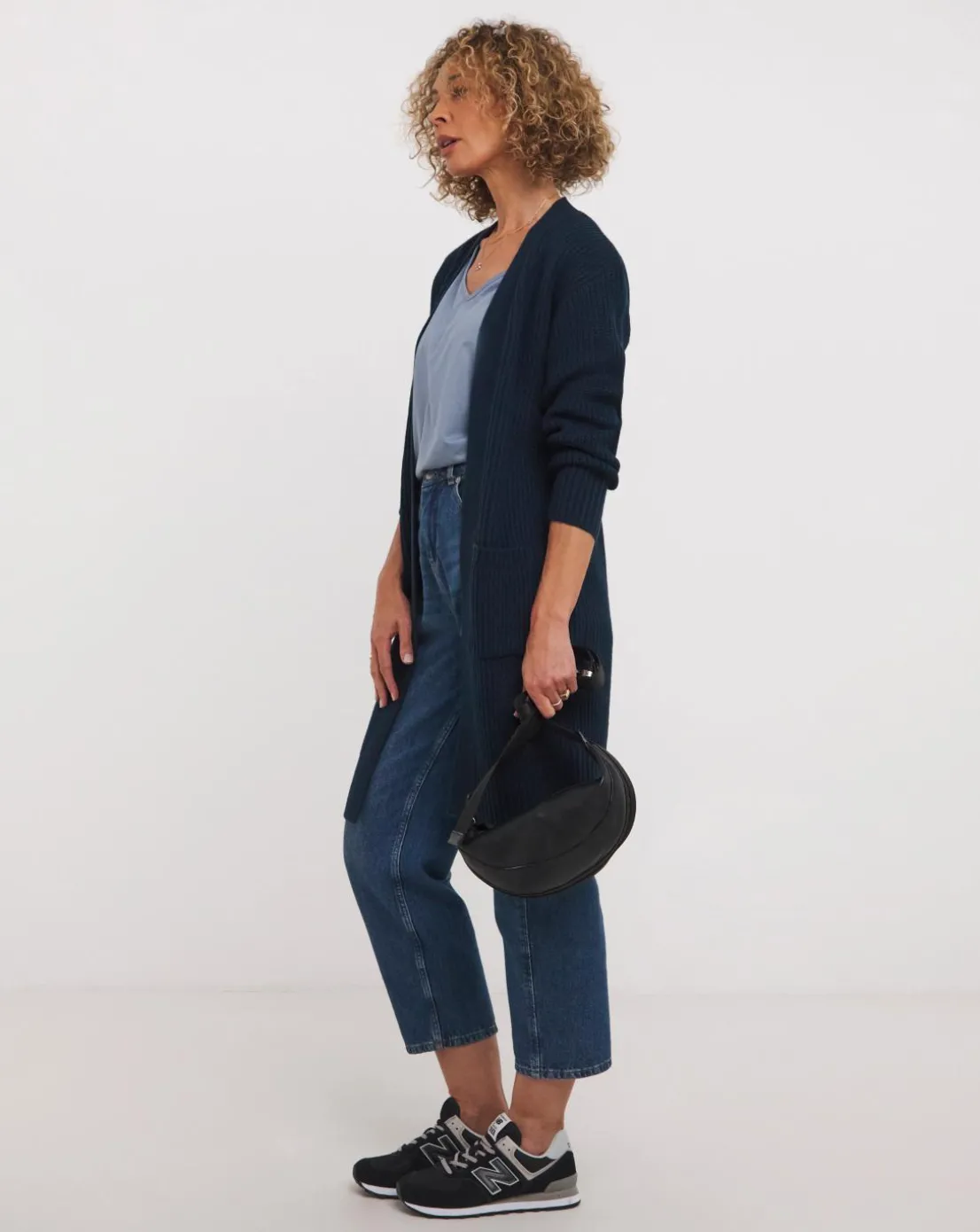 Navy Fisherman Rib Cardigan