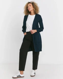 Navy Fisherman Rib Cardigan